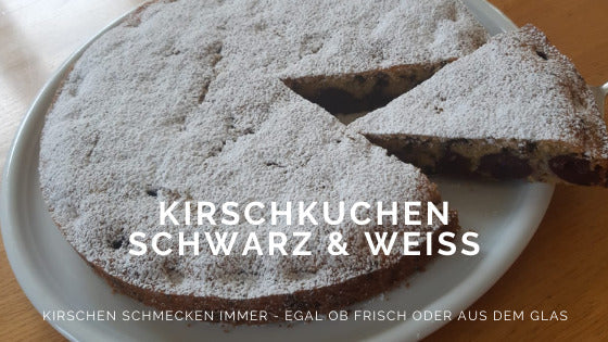 Kirschkuchen schwarz und weiss