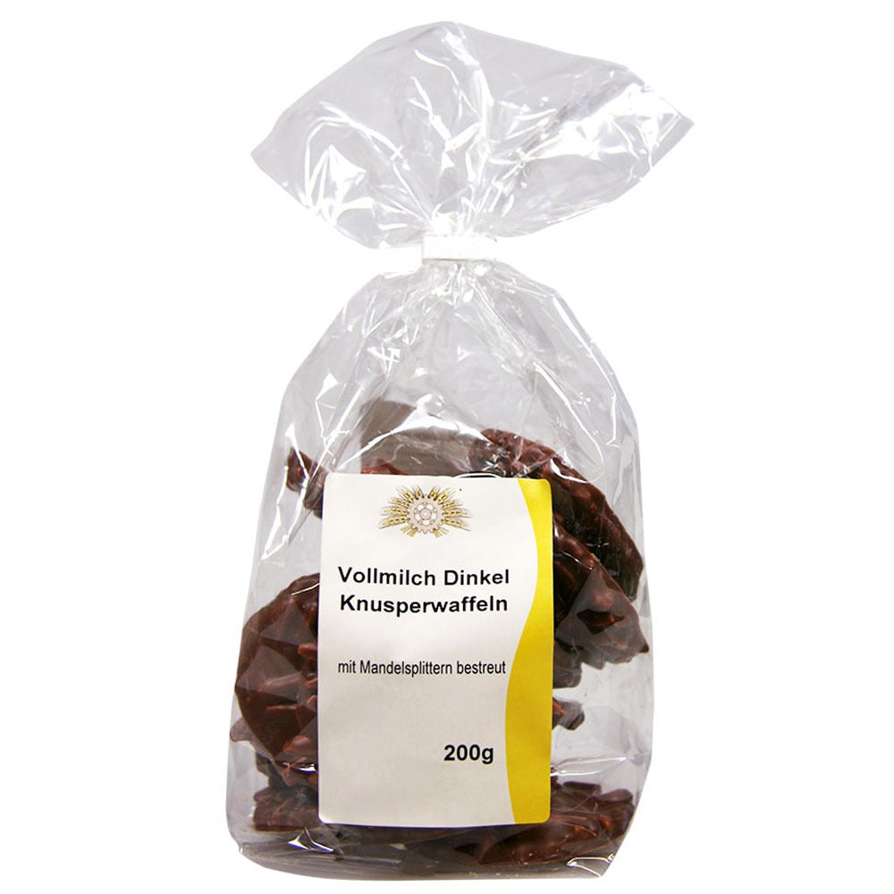 Vollmilch-Dinkelknusperwaffeln Mandeln