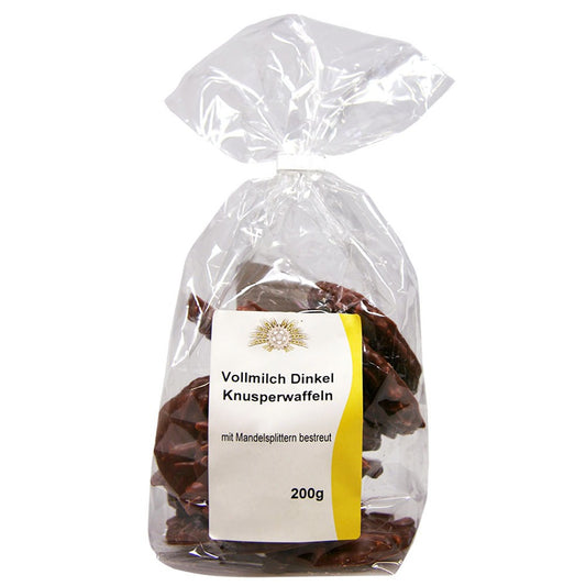 Vollmilch-Dinkelknusperwaffeln Mandeln